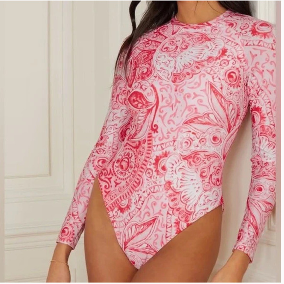 Mara Hoffman Reese Rash Guard One Piece Swimsuit Small NEW - Picture 1 of 4